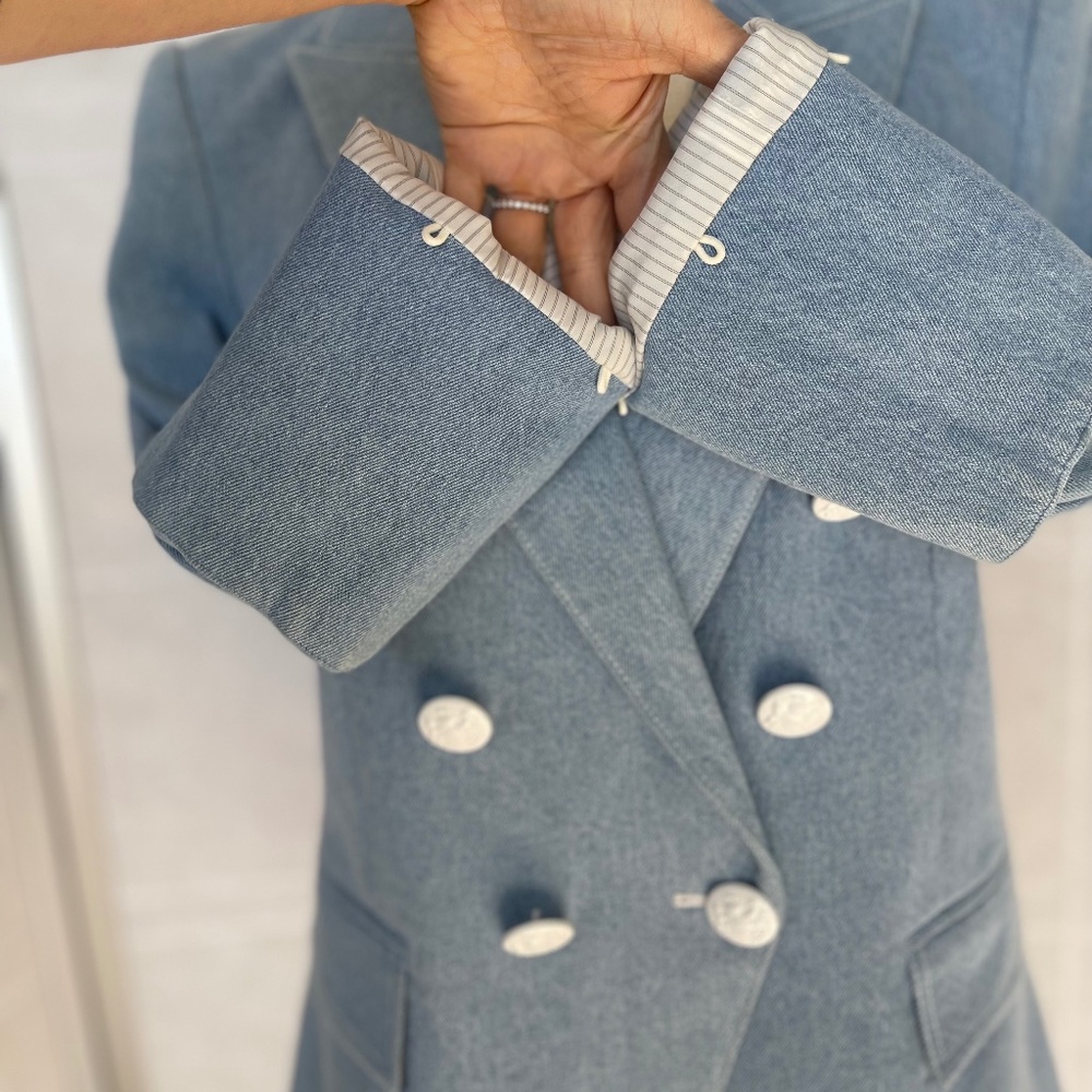 Veronica Beard Denim Miller Dickey Jacket sz 8 - Picture 6 of 13